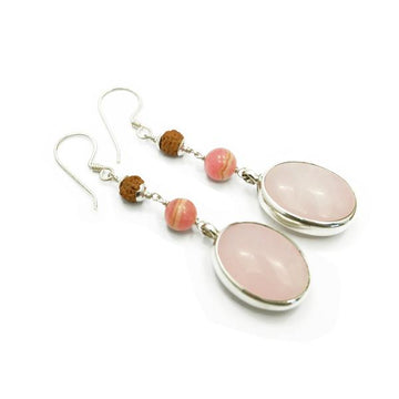 Sacred Delight Earrings - Rose Quartz
